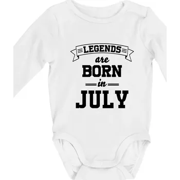 Legends are born in July - Body kojenecké s dlouhým rukávem - Dlouhý r. do 3 měs ( Bílá )