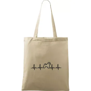 Nákupní taška Bišonek ekg - Taška bavlněná - 42 x 38 cm ( Naturální )