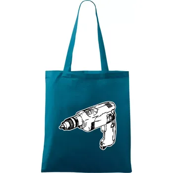 Vrtačka kreslená - Taška bavlněná - 42 x 38 cm ( Petrolejová )