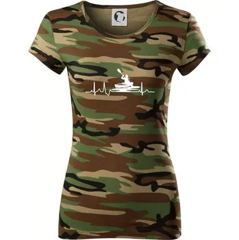 Dámské tričko EKG kajak - Dámské maskáčové triko - XS ( Hnědý maskáč )