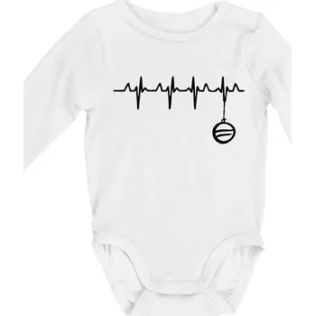 Kojenecké oblečení EKG Vánoční ozdoba - Body kojenecké s dlouhým rukávem - Dlouhý r. do 3 měs ( Bílá )