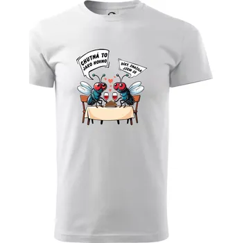 Pánské tričko Mouchy večeře - Triko extra velké (5-8XL) - 8XL ( Bílá )