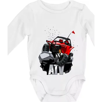 ATV offroad buggy - Body kojenecké s dlouhým rukávem - Dlouhý r. do 3 měs ( Bílá )