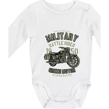 Kojenecký body Green Military Ride - Body kojenecké s dlouhým rukávem - Dlouhý r. do 3 měs ( Bílá )