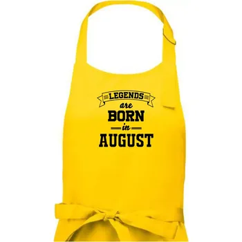 Kuchyňská zástěra Legends are born in August - Pánská zástěra na vaření - Univerzální velikost ( Žlutá )