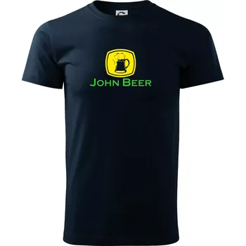 Pánské tričko John Beer - Pivo - Triko extra velké (5-8XL) - 6XL ( Námořní modrá (téměř černá) )