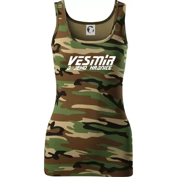 Dámské tričko Vesmír a jeho hranice - Dámské Maskáčové tílko - XS ( Hnědý maskáč )