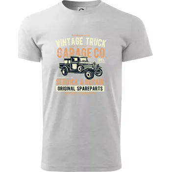 Vintage Truck - Triko extra velké (5-8XL) - 8XL ( Světlešedý Melír )