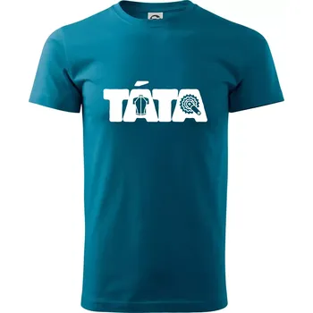 Táta nápis - cyklista - Klasické pánské triko vyšší gramáže - S ( Petrolejová )