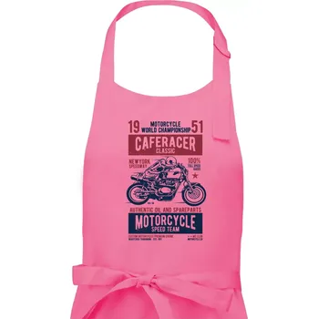 Kuchyňská zástěra Caferacer Classic Race - Pánská zástěra na vaření - Univerzální velikost ( Růžová )
