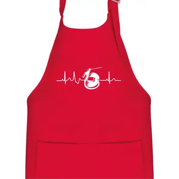 Kuchyňská zástěra EKG svářeč - Dětská zástěra na vaření - Univerzální velikost ( Červená )