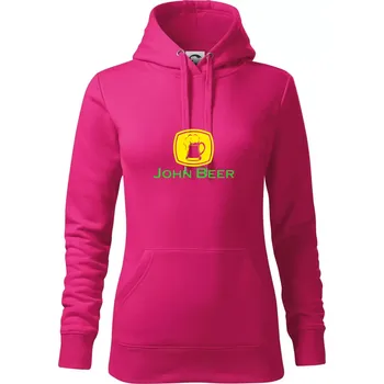 Dámská mikina John Beer - Pivo - Mikina dámská Cape s kapucí - L ( Purpurová )