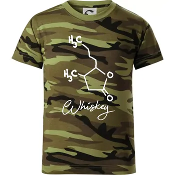 Barová chemie - whiskey - Dětské maskáčové triko - 104-110cm / 3-4 roky ( Zelený maskáč )