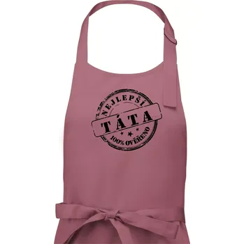 Kuchyňská zástěra Razítko - nejlepší tatínek - Pánská zástěra na vaření - Univerzální velikost ( Starorůžová )