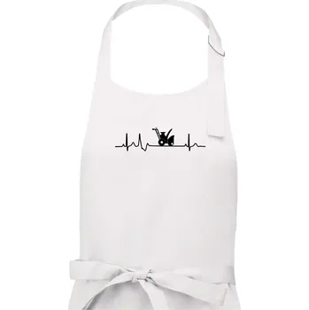 Kuchyňská zástěra EKG sněžná fréza - Pánská zástěra na vaření - Univerzální velikost ( Bílá )