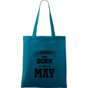 Legends are born in May - Taška bavlněná - 42 x 38 cm ( Petrolejová )