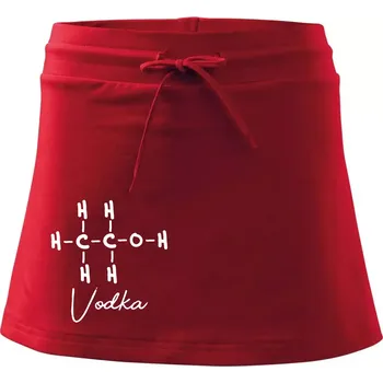 Dámská sukně Barová chemie - vodka - Sportovní sukně - two in one - L ( Červená )
