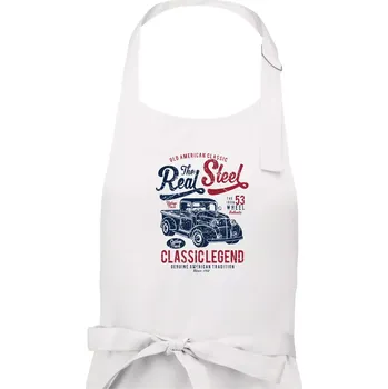 Kuchyňská zástěra The Real Steel - Dámská zástěra na vaření - Univerzální velikost ( Bílá )