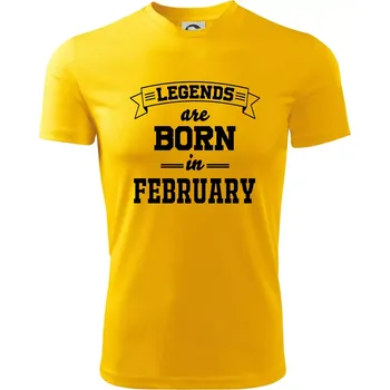 Legends are born in February - Dětské triko sportovní (dresovina) - 134 cm/8 let ( Žlutá )