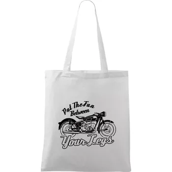 Put The Fun Between Your Legs Moto - Taška bavlněná - 42 x 38 cm ( Bílá )