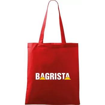 Nákupní taška Bagrista nápis - Taška bavlněná - 42 x 38 cm ( Červená )