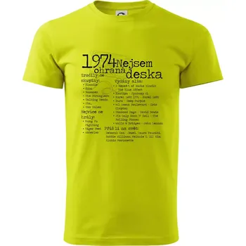 Nejsem ohraná deska 1974 - Klasické pánské triko vyšší gramáže - L ( Limetková )