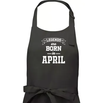 Kuchyňská zástěra Legends are born in April - Dámská zástěra na vaření - Univerzální velikost ( Tmavá břidlice (šedá se zeleným nádechem) )