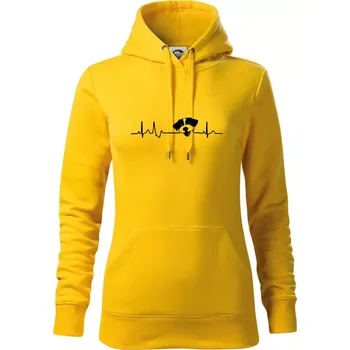 Dámská mikina Jack Russell Terriér hrubosrstý Ekg - Mikina dámská Cape s kapucí - XS ( Žlutá )