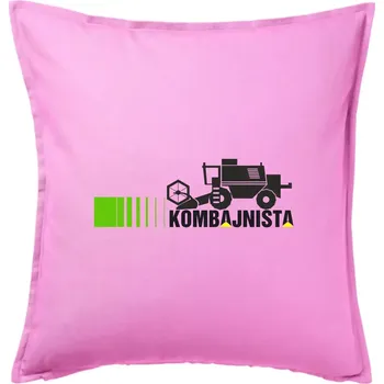 Polštář Kombajnista zelená a žlutá - Polštář 50x50 - 50x50 - Pouze potah ( Růžová )