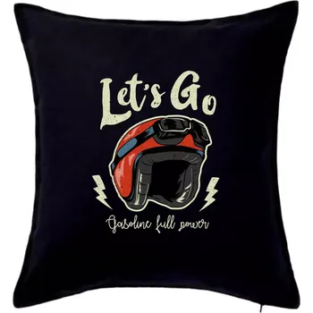 Polštář Moto let's go - Polštář 50x50 - 50x50 - Včetně výplně ( Černá )