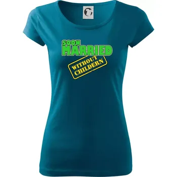 Dámské tričko Soon married without childern - Dámské triko Pure - L ( Petrolejová )