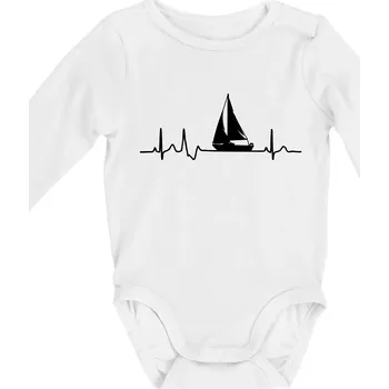 EKG plachetnice - Body kojenecké s dlouhým rukávem - Dlouhý r. do 3 měs ( Bílá )