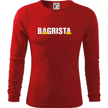 Pánská móda Bagrista nápis - Triko s dlouhým rukávem FIT-T long sleeve - S ( Červená )