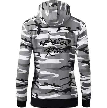 Dámská mikina Barová chemie - rum - Dámská mikina trendy zipper s kapucí - XS ( Šedý maskáč )