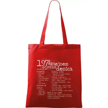 Nákupní taška Nejsem ohraná deska 1974 - Taška bavlněná - 42 x 38 cm ( Červená )