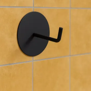 Věšák Černý kovový držák na toaletní papír Text