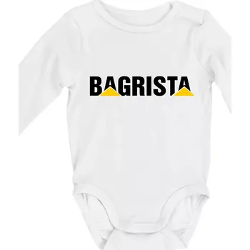Kojenecký body Bagrista nápis - Body kojenecké s dlouhým rukávem - Dlouhý r. 3-6 měs ( Bílá )