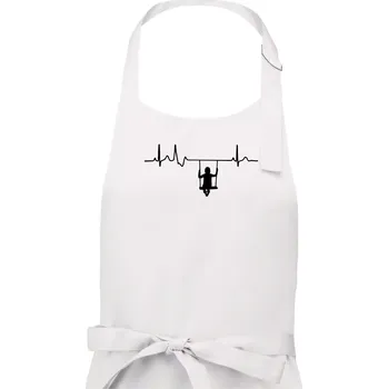 Kuchyňská zástěra EKG houpačka - Dámská zástěra na vaření - Univerzální velikost ( Bílá )