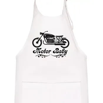 Kuchyňská zástěra Motor baby - Dětská zástěra na vaření - Univerzální velikost ( Bílá )