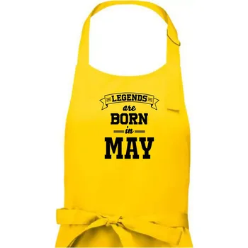 Kuchyňská zástěra Legends are born in May - Pánská zástěra na vaření - Univerzální velikost ( Žlutá )