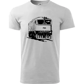 Vlak 753 - Triko extra velké (5-8XL) - 8XL ( Světlešedý Melír )