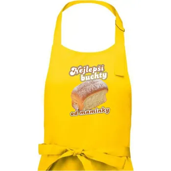 Kuchyňská zástěra Nejlepší buchty od maminky - Dámská zástěra na vaření - Univerzální velikost ( Žlutá )