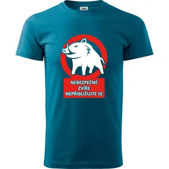 Nebezpečné zvíře - Klasické pánské triko vyšší gramáže - S ( Petrolejová )