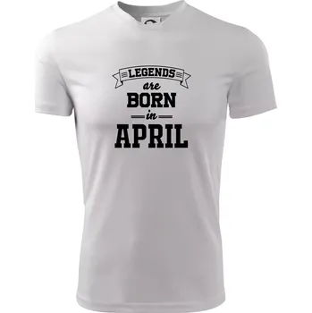 Pánské tričko Legends are born in April - Pánské triko Fantasy sportovní (dresovina) - M ( Bílá )