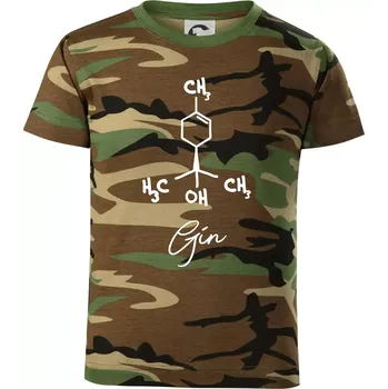 Chlapecké tričko Barová chemie - gin - Dětské maskáčové triko - 122 cm/6 let ( Hnědý maskáč )