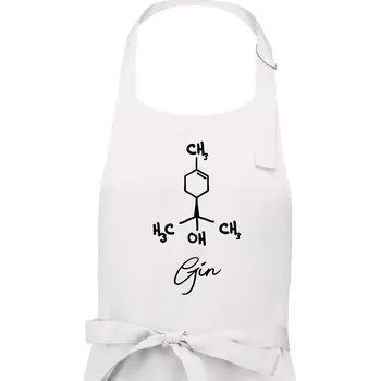 Kuchyňská zástěra Barová chemie - gin - Pánská zástěra na vaření - Univerzální velikost ( Bílá )