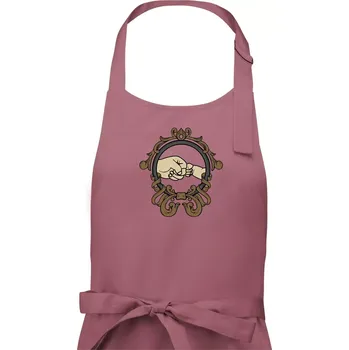 Kuchyňská zástěra Táta a syn pěsti - Dámská zástěra na vaření - Univerzální velikost ( Starorůžová )