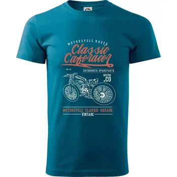 Classic Caferacer - Klasické pánské triko vyšší gramáže - M ( Petrolejová )