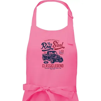 Kuchyňská zástěra The Real Steel - Pánská zástěra na vaření - Univerzální velikost ( Růžová )