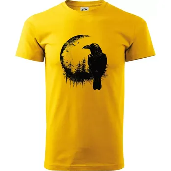 Vrána a měsíc - Triko extra velké (5-8XL) - 6XL ( Žlutá )
